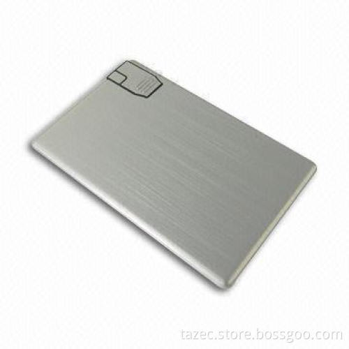 Aluminum Card-shaped USB Flash Drive with Write Protection Switch, Supports Plug-and-play Function